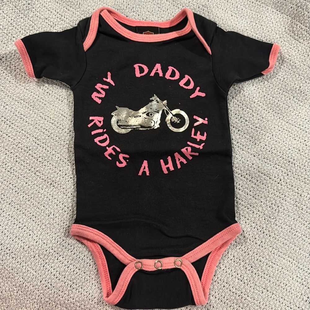 Harley-Davidson Baby 3-6 mos. Black onesie
